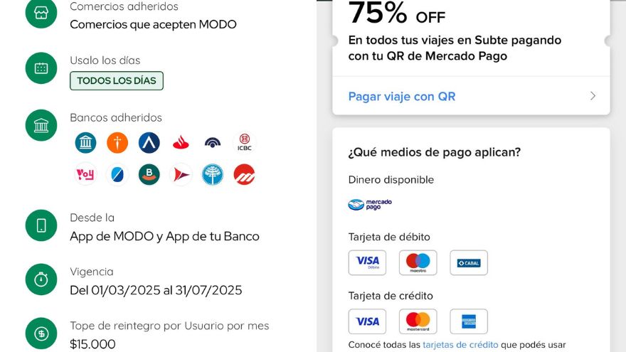 Promoción en MODO y Mercado Pago