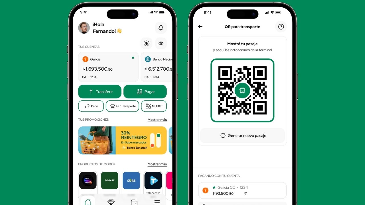 Así se ve el QR para pagar el transporte desde MODO