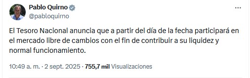  Pablo Quirno, secretario de Finanzas y mano derecha de Luis Caputo 