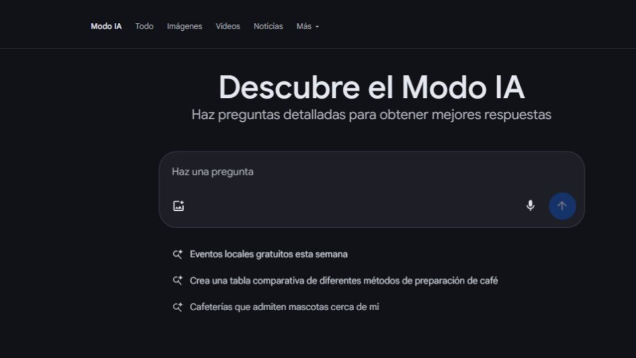 Así se ve la interfaz de la nueva IA de Google