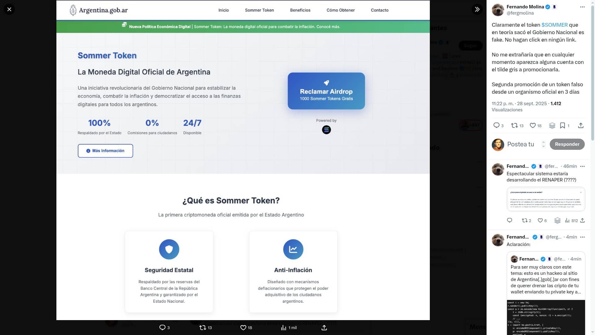 El programador Fernando Molina analizó el hecho y aseguró que se trató de un hackeo 