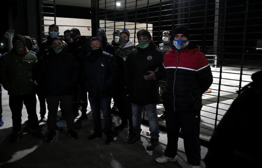 Imagen del bloqueo por parte del Sindicato de Camioneros
