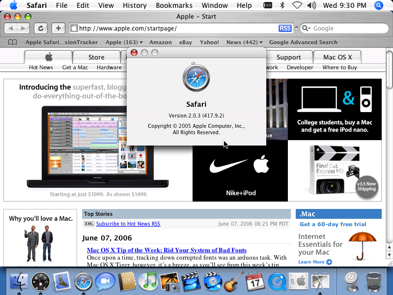 La versión 2.0 fue lanzada el 29 de abril de 2005 formando parte de Mac OS X v10.4.