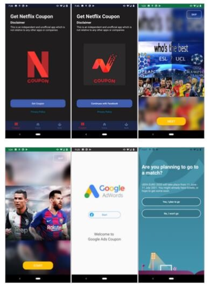 Algunas de las apps afectadas por el malware