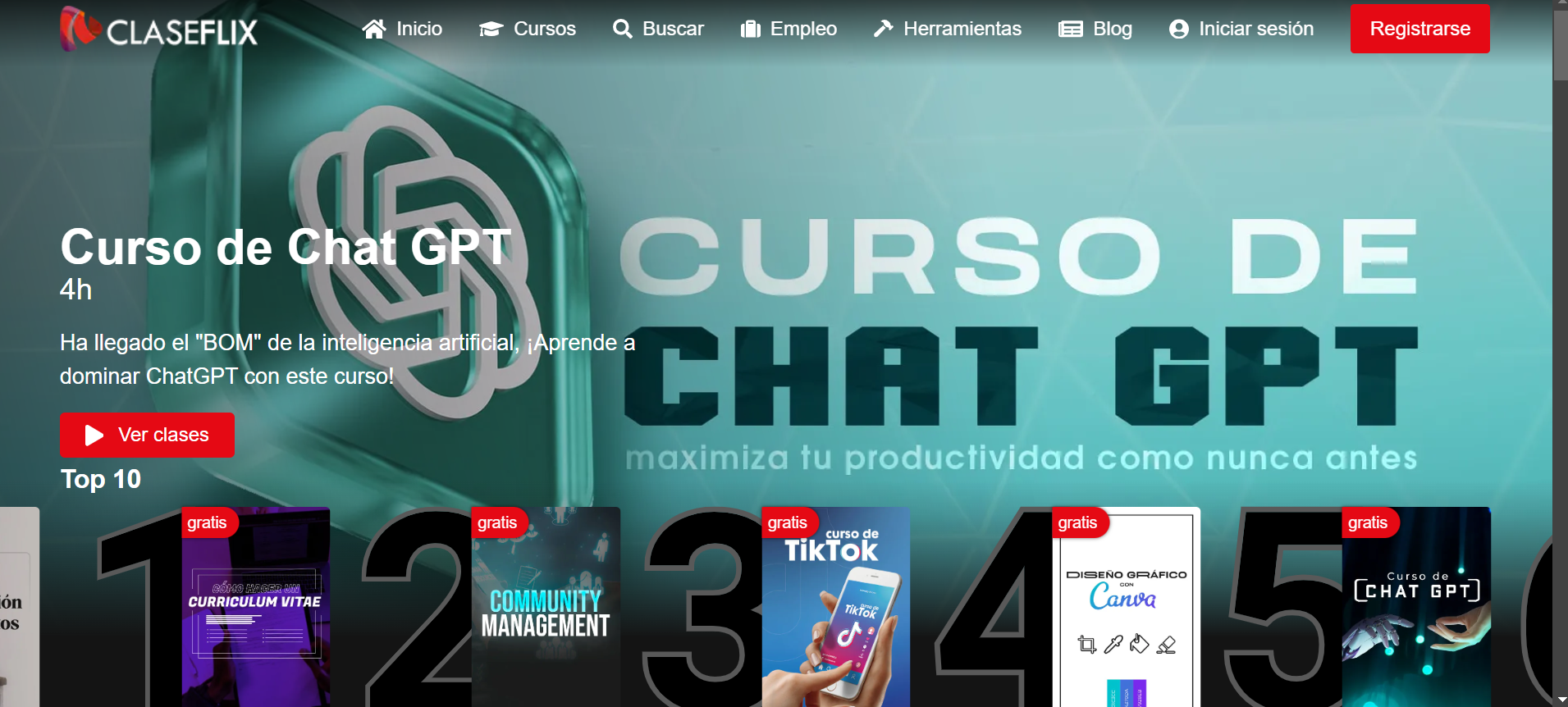 Claseflix cuenta con cursos gratuitos de diversas áreas